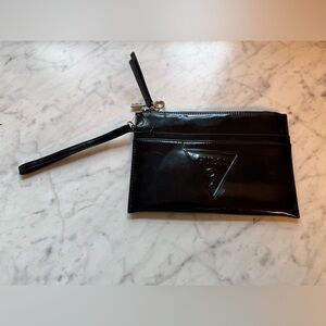 Guess Black Patent Leather Wristlet